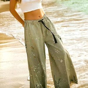 We The Free Clover Wide Leg Striped Pants